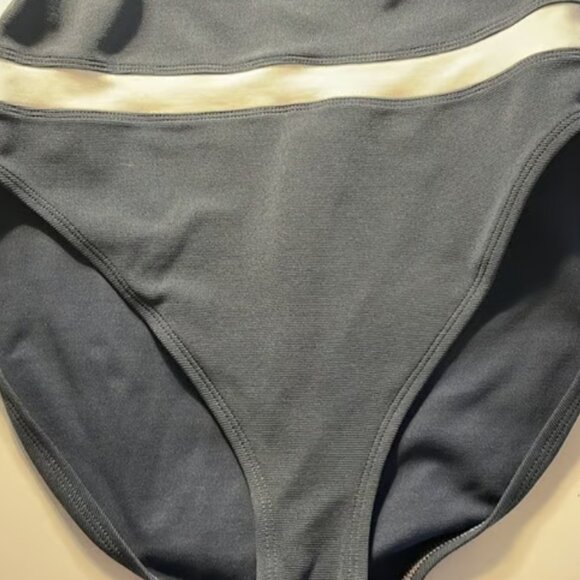 Anne Cole Collection Blue White High Cut Swimsuit Size 14 EUC #M-328 - Picture 7 of 7